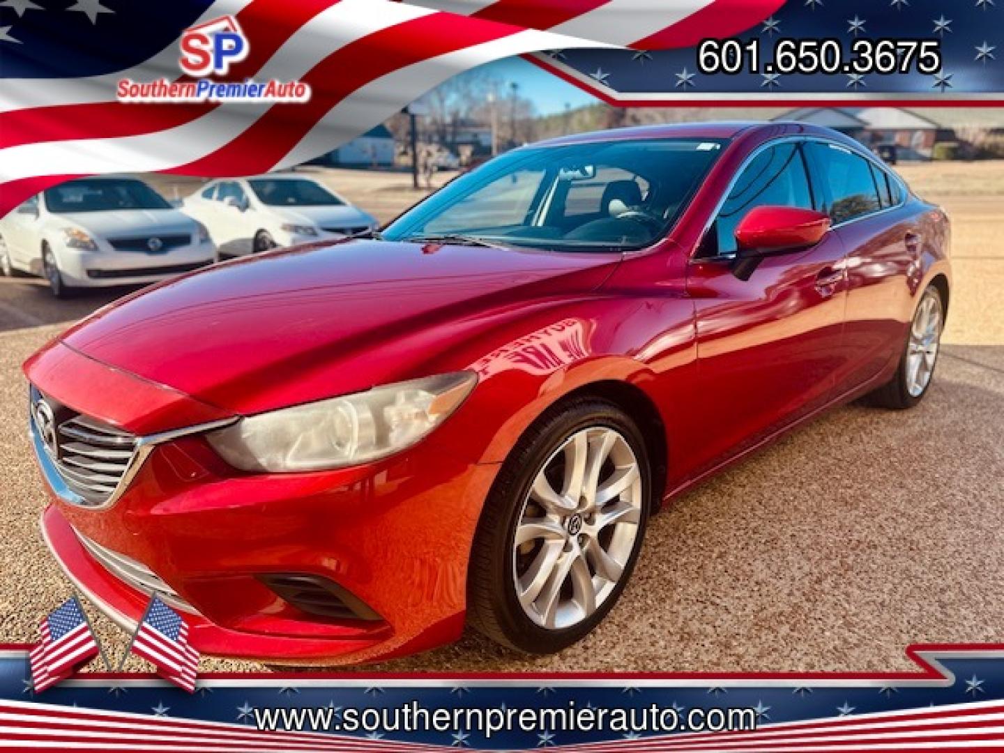 2014 RED MAZDA MAZDA6 TOURING (JM1GJ1V62E1) , located at 922 W. Beacon St., Philadelphia, MS, 39350, (601) 650-3675, 32.770447, -89.127151 - Photo#2